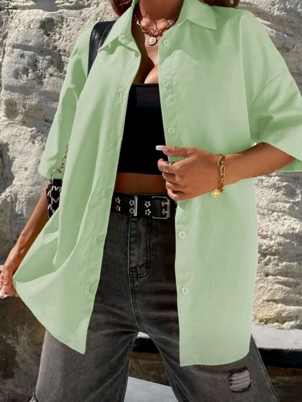 Light Mint Button-Up Shirt💚